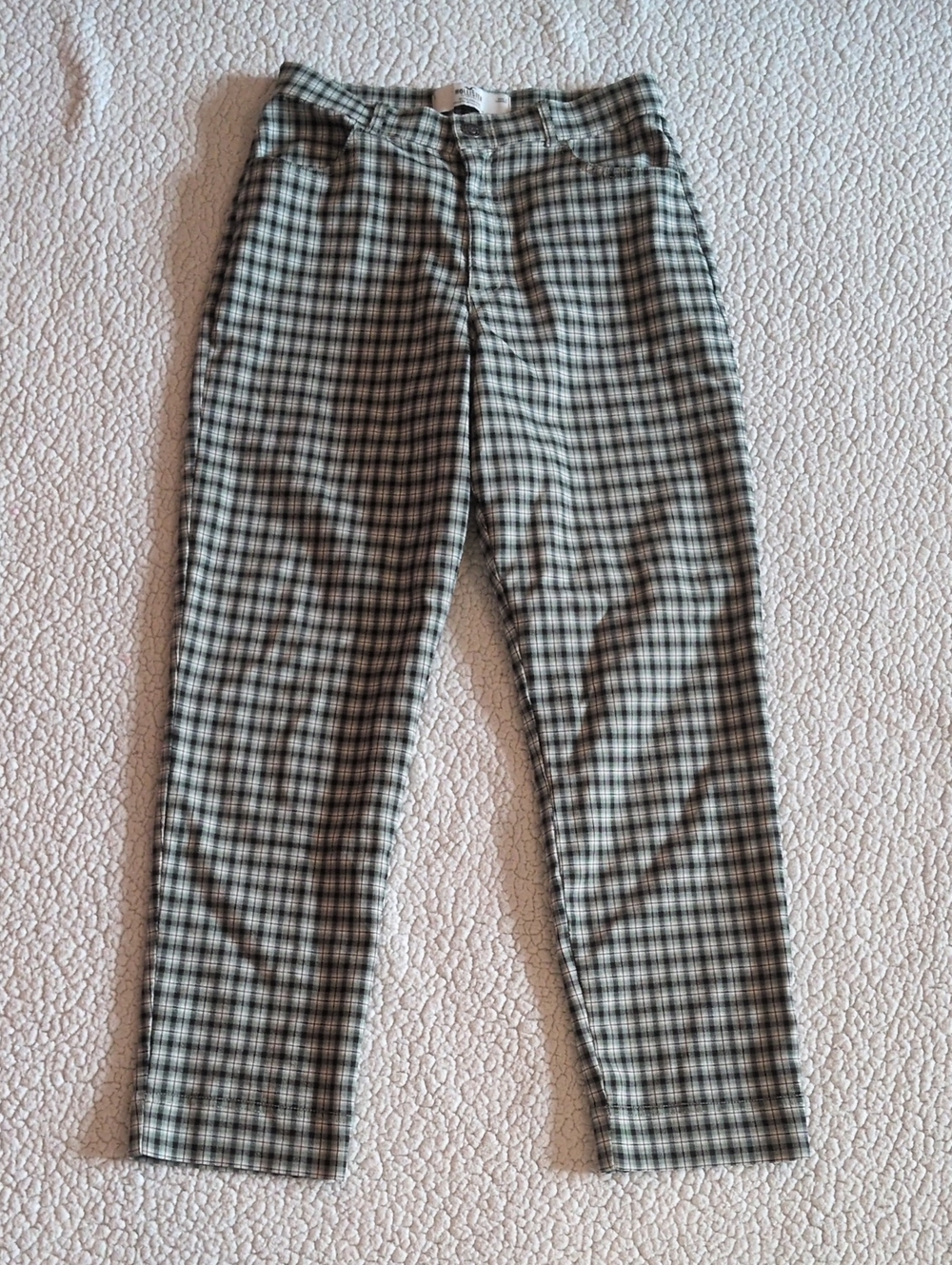 Hollister Green Black Plaid High Rise Straight Leg Careerwear Slacks Y2K Preppy